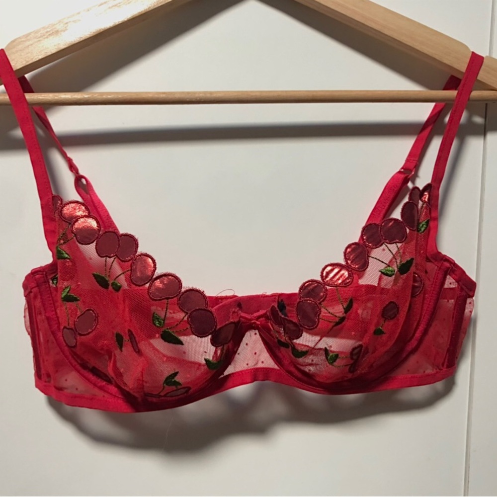 For Love and Lemons Cerise Cherry Bra Victoria Secret